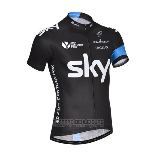 2014 Fahrradbekleidung Sky Shwarz und Wei Trikot Kurzarm und Tragerhose - zum Schließen ins Bild klicken